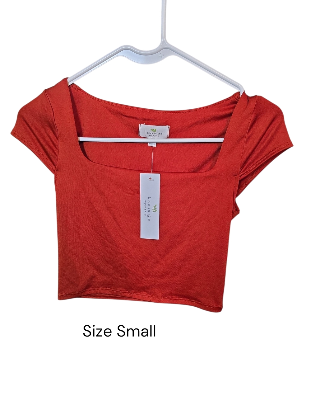 Square Neck Crop Top in Rust - Live In The Moment